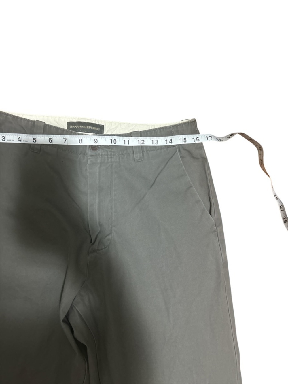 Banana Republic Gray Cotton Chino Pants Men’s 33x32 Straight Casual Minimalist - Picture 4 of 9
